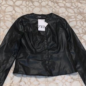 “Zara” faux leather jacket!